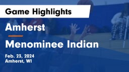 Amherst  vs Menominee Indian  Game Highlights - Feb. 23, 2024