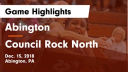 Abington  vs Council Rock North Game Highlights - Dec. 15, 2018