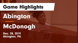 Abington  vs McDonogh  Game Highlights - Dec. 28, 2019