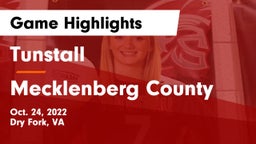 Tunstall  vs Mecklenberg County  Game Highlights - Oct. 24, 2022