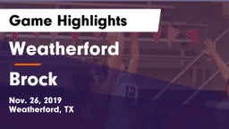 Weatherford  vs Brock  Game Highlights - Nov. 26, 2019