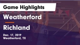 Weatherford  vs Richland  Game Highlights - Dec. 17, 2019