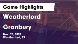 Weatherford  vs Granbury  Game Highlights - Nov. 20, 2020