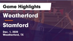 Weatherford  vs Stamford  Game Highlights - Dec. 1, 2020