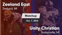 Matchup: Zeeland East High vs. Unity Christian  2016
