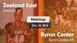 Matchup: Zeeland East High vs. Byron Center  2016