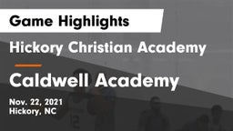 Hickory Christian Academy vs Caldwell Academy Game Highlights - Nov. 22, 2021