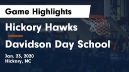 Hickory Hawks  vs Davidson Day School Game Highlights - Jan. 23, 2020
