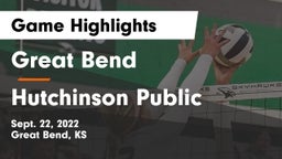 Great Bend  vs Hutchinson Public  Game Highlights - Sept. 22, 2022