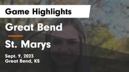 Great Bend  vs St. Marys  Game Highlights - Sept. 9, 2023
