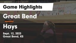 Great Bend  vs Hays  Game Highlights - Sept. 12, 2023