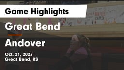Great Bend  vs Andover  Game Highlights - Oct. 21, 2023