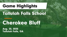 Tallulah Falls School vs Cherokee Bluff   Game Highlights - Aug. 20, 2020