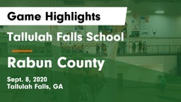 Tallulah Falls School vs Rabun County  Game Highlights - Sept. 8, 2020