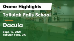 Tallulah Falls School vs Dacula  Game Highlights - Sept. 19, 2020