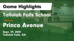 Tallulah Falls School vs Prince Avenue  Game Highlights - Sept. 29, 2020