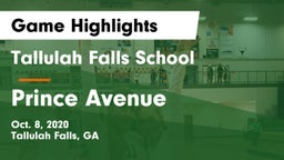 Tallulah Falls School vs Prince Avenue  Game Highlights - Oct. 8, 2020