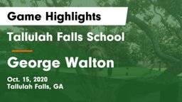 Tallulah Falls School vs George Walton Game Highlights - Oct. 15, 2020