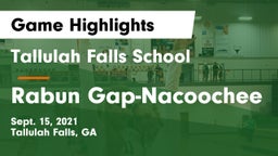 Tallulah Falls School vs Rabun Gap-Nacoochee  Game Highlights - Sept. 15, 2021