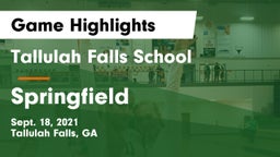 Tallulah Falls School vs Springfield  Game Highlights - Sept. 18, 2021