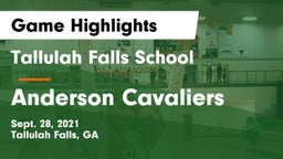 Tallulah Falls School vs Anderson Cavaliers Game Highlights - Sept. 28, 2021