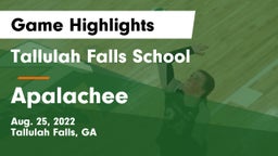 Tallulah Falls School vs Apalachee  Game Highlights - Aug. 25, 2022