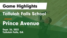 Tallulah Falls School vs Prince Avenue  Game Highlights - Sept. 26, 2022