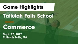 Tallulah Falls School vs Commerce  Game Highlights - Sept. 27, 2022