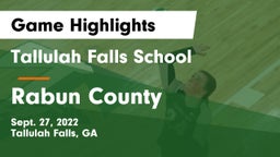 Tallulah Falls School vs Rabun County  Game Highlights - Sept. 27, 2022