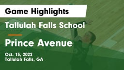 Tallulah Falls School vs Prince Avenue  Game Highlights - Oct. 15, 2022