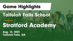 Tallulah Falls School vs Stratford Academy  Game Highlights - Aug. 12, 2023