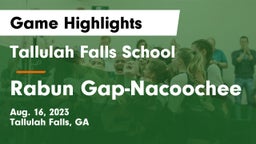 Tallulah Falls School vs Rabun Gap-Nacoochee  Game Highlights - Aug. 16, 2023