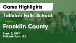 Tallulah Falls School vs Franklin County  Game Highlights - Sept. 5, 2023