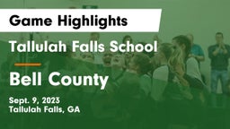 Tallulah Falls School vs Bell County  Game Highlights - Sept. 9, 2023