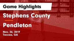 Stephens County  vs Pendleton  Game Highlights - Nov. 26, 2019