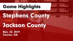 Stephens County  vs Jackson County  Game Highlights - Nov. 22, 2019