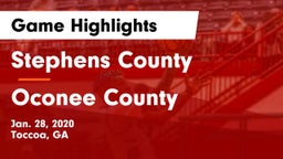 Stephens County  vs Oconee County  Game Highlights - Jan. 28, 2020