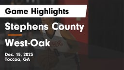 Stephens County  vs West-Oak  Game Highlights - Dec. 15, 2023