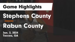 Stephens County  vs Rabun County  Game Highlights - Jan. 2, 2024
