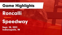 Roncalli  vs Speedway  Game Highlights - Sept. 28, 2022
