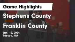 Stephens County  vs Franklin County  Game Highlights - Jan. 10, 2024