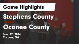 Stephens County  vs Oconee County  Game Highlights - Jan. 12, 2024