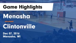 Menasha  vs Clintonville  Game Highlights - Dec 07, 2016
