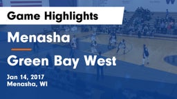 Menasha  vs Green Bay West  Game Highlights - Jan 14, 2017