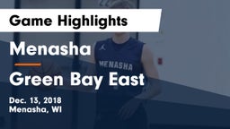 Menasha  vs Green Bay East  Game Highlights - Dec. 13, 2018