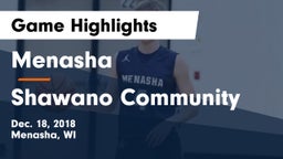 Menasha  vs Shawano Community  Game Highlights - Dec. 18, 2018