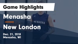 Menasha  vs New London  Game Highlights - Dec. 21, 2018