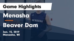 Menasha  vs Beaver Dam  Game Highlights - Jan. 15, 2019
