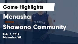 Menasha  vs Shawano Community  Game Highlights - Feb. 1, 2019