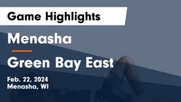 Menasha  vs Green Bay East  Game Highlights - Feb. 22, 2024